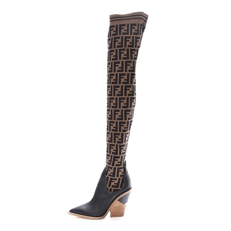 fendi over the knee boots sale|Fendi thigh high sock boots.